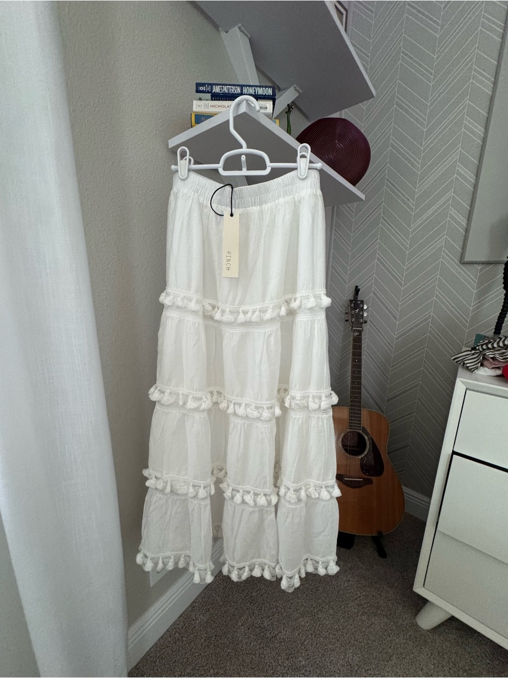 white maxi skirt